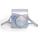 Zikkon Instax Mini 12 Protective Camera Case PU Leather Carrying Bag Holographic silver