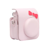 Zikkon Instax Mini 12 Protective Camera Case PU Leather Carrying Bag Pink bowknot