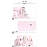 Zikkon Instax Mini 12 Protective Camera Case PU Leather Carrying Bag Pink bowknot