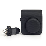 Zikkon Instax Mini 12 Protective Embossed PU Leather Carrying Bag (Black Wave)