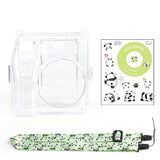 Zikkon Instax Mini SE Crystal Case Photo Storage Pocket with Shoulder Straps + Stickers set (Green)
