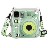 Zikkon Instax Mini SE Crystal Case Photo Storage Pocket with Shoulder Straps + Stickers set (Green)
