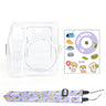 Zikkon Instax Mini SE Crystal Case Photo Storage Pocket with Shoulder Straps + Stickers set (Purple)
