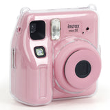 Zikkon Instax Mini SE Crystal Case Photo Storage Pocket with Shoulder Straps + Stickers set (Pink)
