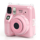 Zikkon Instax Mini SE Crystal Case Photo Storage Pocket with Shoulder Straps + Stickers set (Pink)
