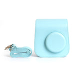 Zikkon Instax Mini SE Protective Camera Case PU Leather Carrying Bag (Blue)