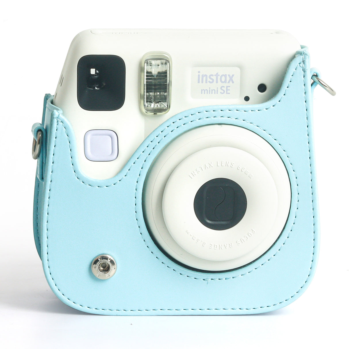 Zikkon Instax Mini SE Protective Camera Case PU Leather Carrying Bag (Blue)