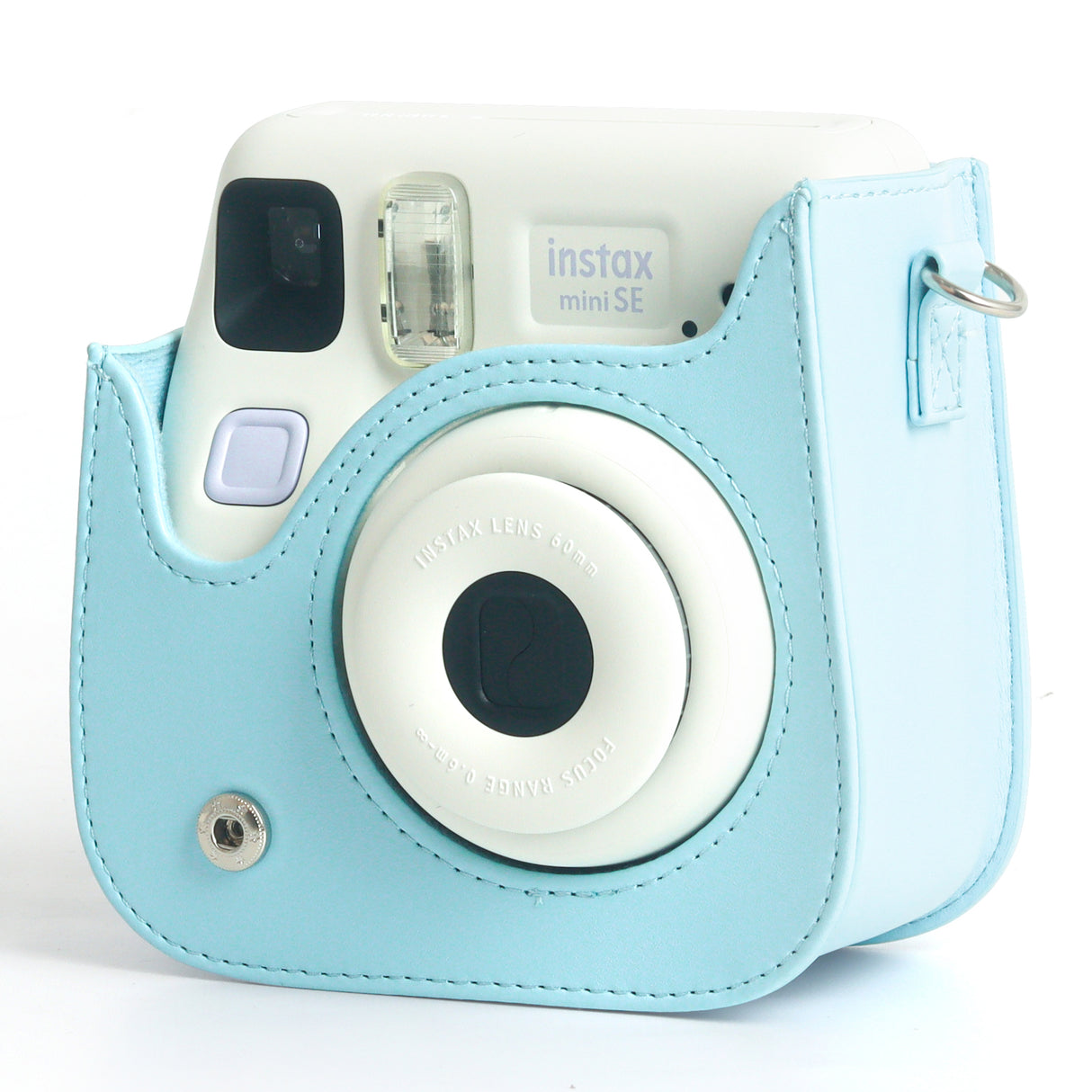 Zikkon Instax Mini SE Protective Camera Case PU Leather Carrying Bag (Blue)