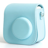 Zikkon Instax Mini SE Protective Camera Case PU Leather Carrying Bag (Blue)