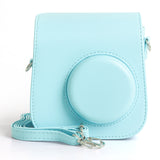 Zikkon Instax Mini SE Protective Camera Case PU Leather Carrying Bag (Blue)