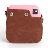 Zikkon Instax Mini SE Protective Camera Case PU Leather Carrying Bag (Brown)
