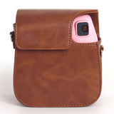 Zikkon Instax Mini SE Protective Camera Case PU Leather Carrying Bag (Brown)
