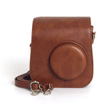 Zikkon Instax Mini SE Protective Camera Case PU Leather Carrying Bag (Brown)
