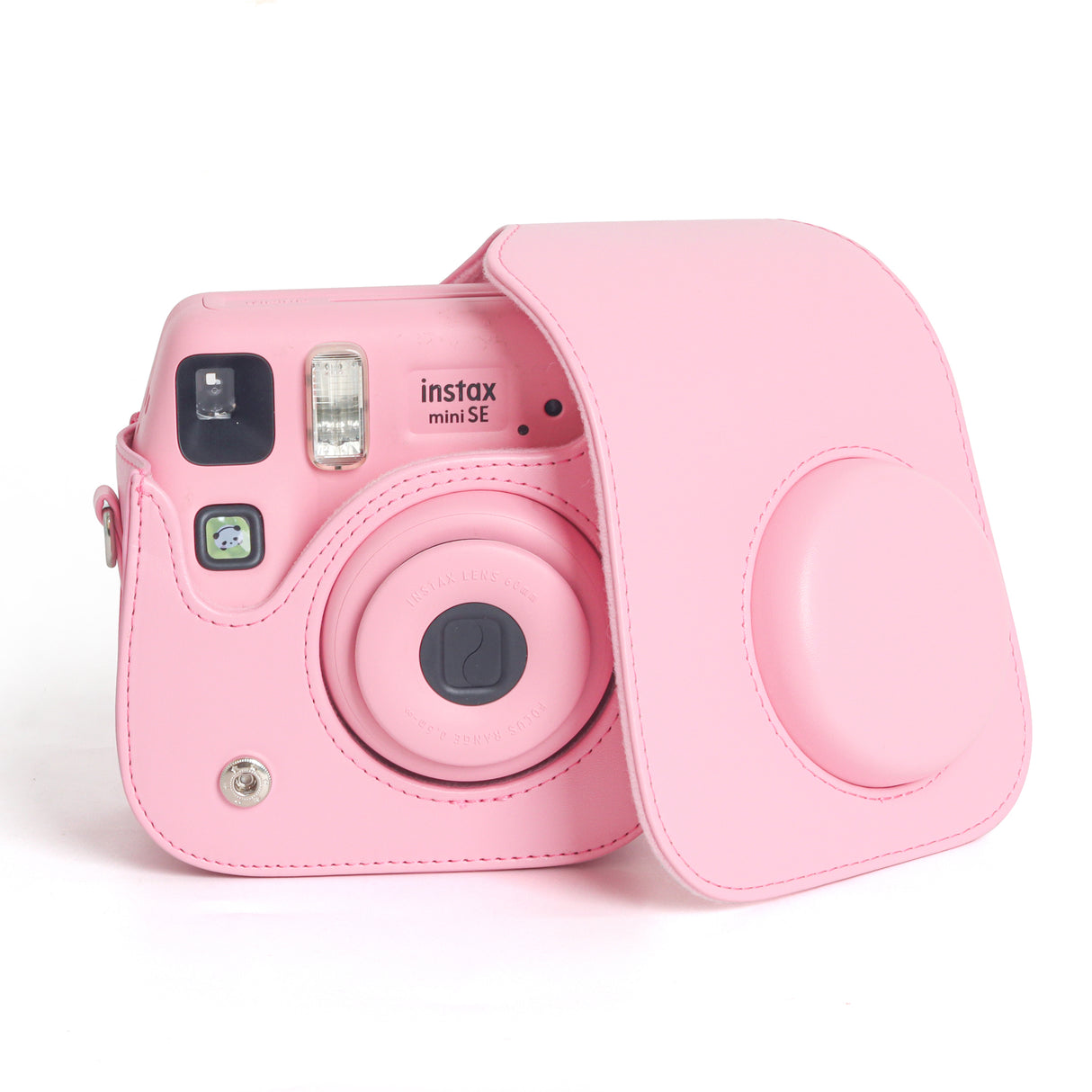 Zikkon Instax Mini SE Protective Camera Case PU Leather Carrying Bag (Pink)