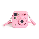 Zikkon Instax Mini SE Protective Camera Case PU Leather Carrying Bag (Pink)