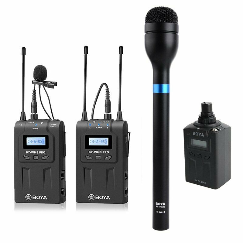 3 in 1 BOYA WM8 Pro-K1+BY-WXLR8+BY-HM100 Kit Interviews Wireless