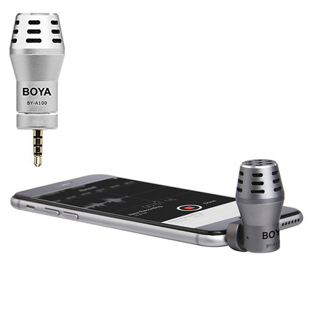 BOYA BY-A100 Omni Directional Condenser Microphone for IOS Android Smartphones ( Silver)