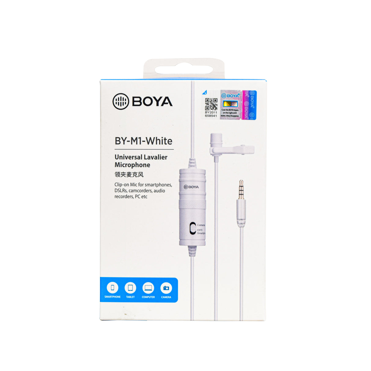 BOYA By-m1 3.5mm Electret Condenser Microphone with 1/4" Adapter for Smartphones, DSLR, Camcorders Microphone