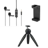 BOYA By-M1DM  with Mini Tripod and Mount 3 Dual omni-directional Lavalier Microphone