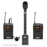 BOYA BY-WXLR8 Handheld Plug-on XLR Audio Transmitter Wireless Microphone with LCD Display for BY-WM8 BY-WM6 Wireless Lavalier Microphone System