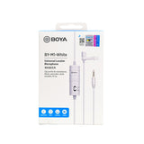 Boya BY-M1 White with Mini Tripod and Mount 3 Omni Directional Lavalier Microphone