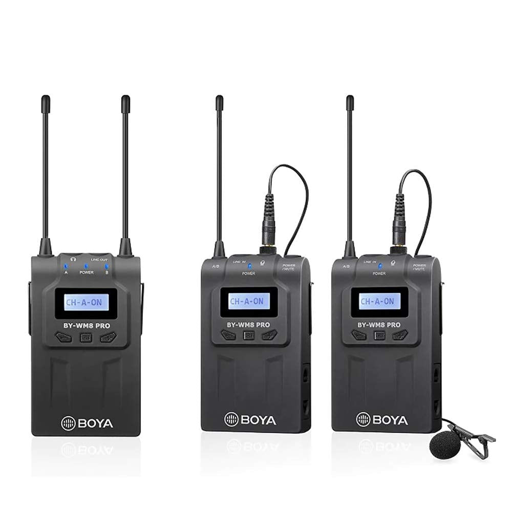 BOYA BY-WM8 PRO- K2 UHF Dual-Channel Wireless Microphone System