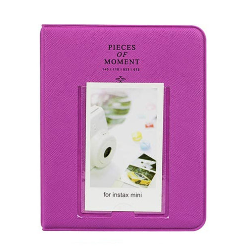 CAIUL 64 Pockets Mini Photo Album Grape Purple