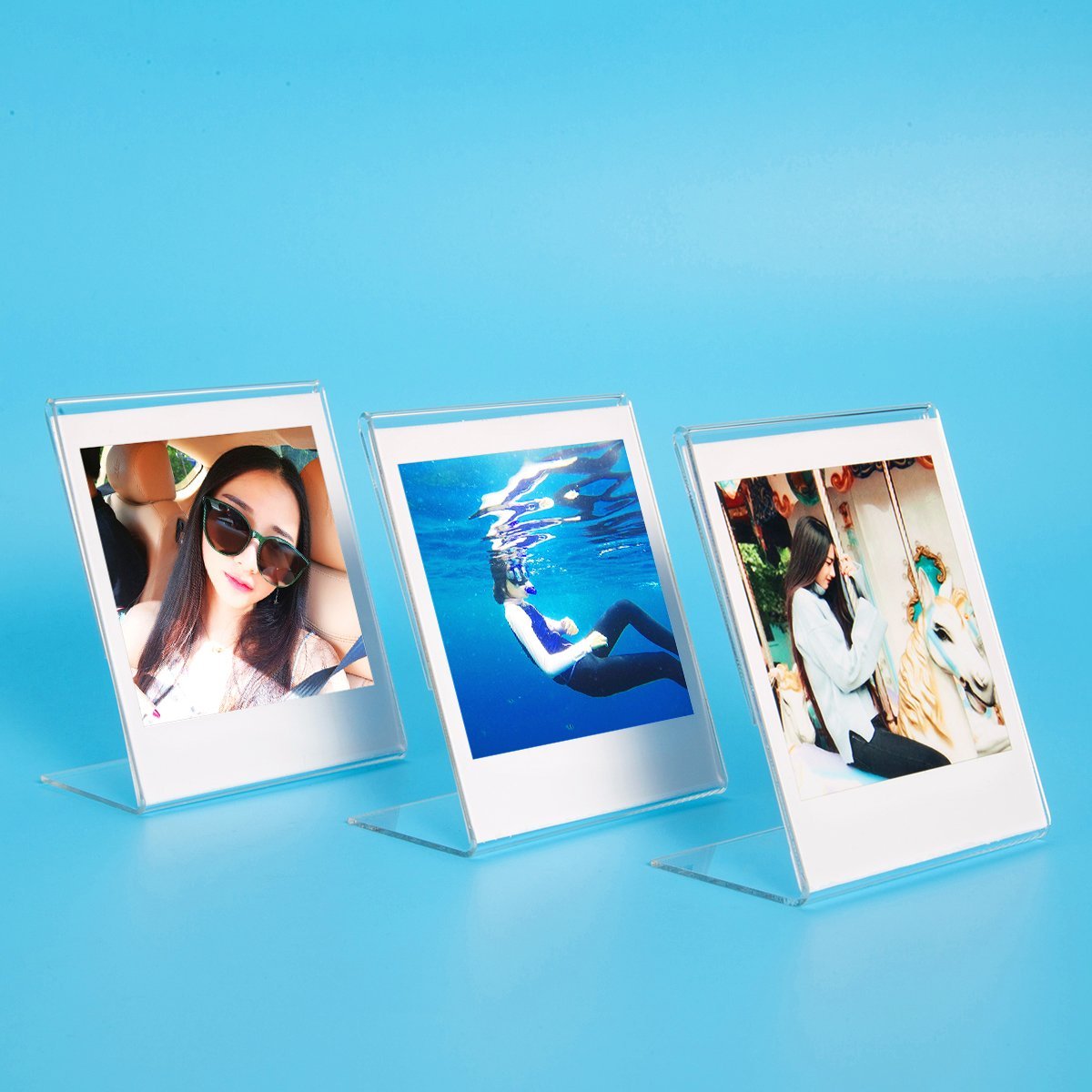 CAIUL L Model Clear Acrylic Photo Frame for Fujifilm Instax Square SQ10 Instant Film, 3pcs