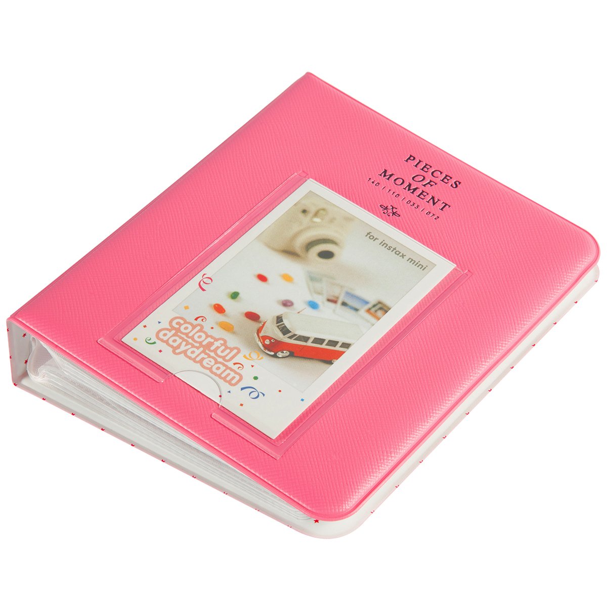 [Fuji Instax Mini 9 Photo Album]  CAIUL Pieces Of Moment Book Album for Films of Instax Mini 7s 8 8+ 9 25 26 50s 70 90 (64 Photos, Flamingo Pink)