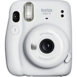 FUJIFILM INSTAX Mini 11 Instant Film Camera with 10X1 Pack of Instant Film With Wacky expressions Pouch (Ice White)