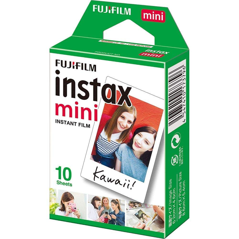 FUJIFILM INSTAX Mini 12 Instant Film Camera with 10X1 Pack of Instant Film With Blue Pouch Kit (Clay White, 10 Exposures)