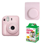 FUJIFILM INSTAX Mini 12 Instant Film Camera with PU Leather Carrying Bag and 20 Shots Instant film Blossom Pink