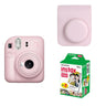 FUJIFILM INSTAX Mini 12 Instant Film Camera with PU Leather Carrying Bag and 20 Shots Instant film Blossom Pink