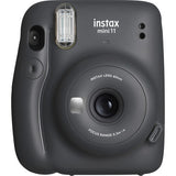 FUJIFILM INSTAX Mini 11 Instant Film Camera with 10X1 Pack of Instant Film With Dot Pink Pouch (Charcoal Gray)