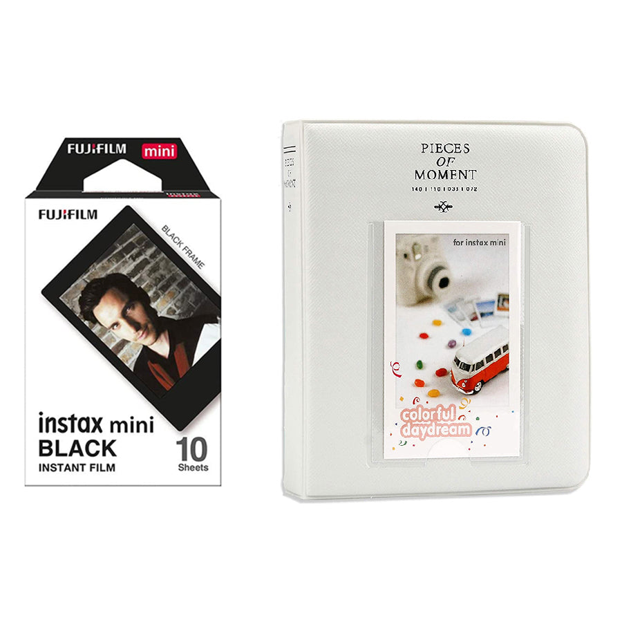 Fujifilm Instax Mini 10X1 black border Instant Film with Instax Time Photo Album 64 Sheets