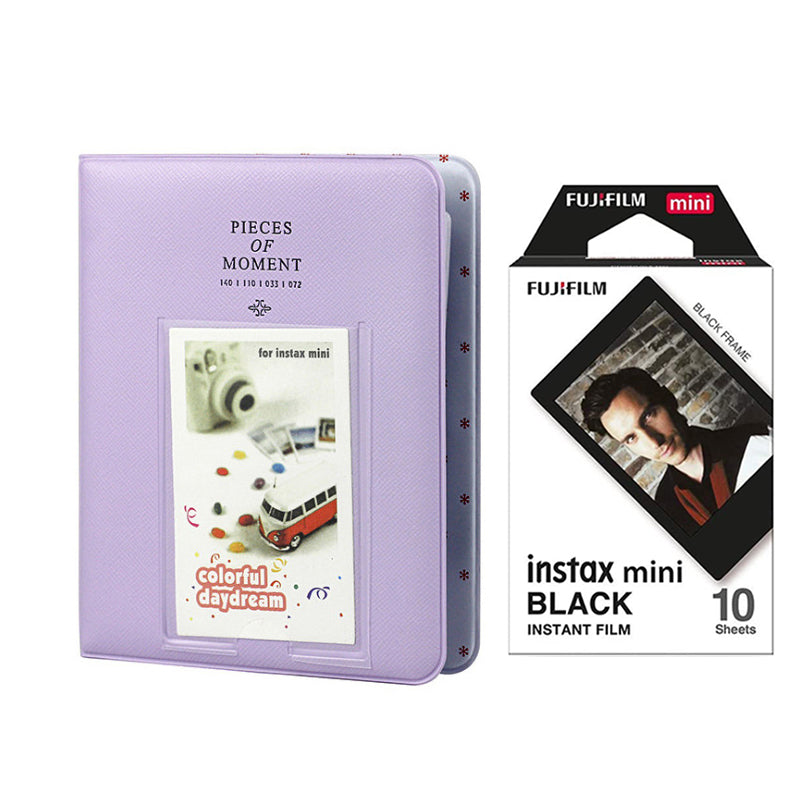 Fujifilm Instax Mini 10X1 black border Instant Film with Instax Time Photo Album 64 Sheets