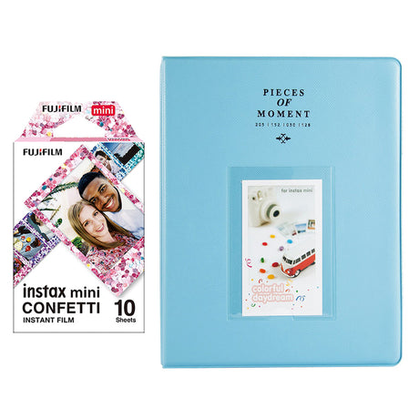 Fujifilm Instax Mini 10X1 confetti Instant Film With 128-sheet Album for mini film