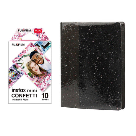 Fujifilm Instax Mini 10X1 confetti Instant Film with 64-Sheets Album For Mini Film 3 inch