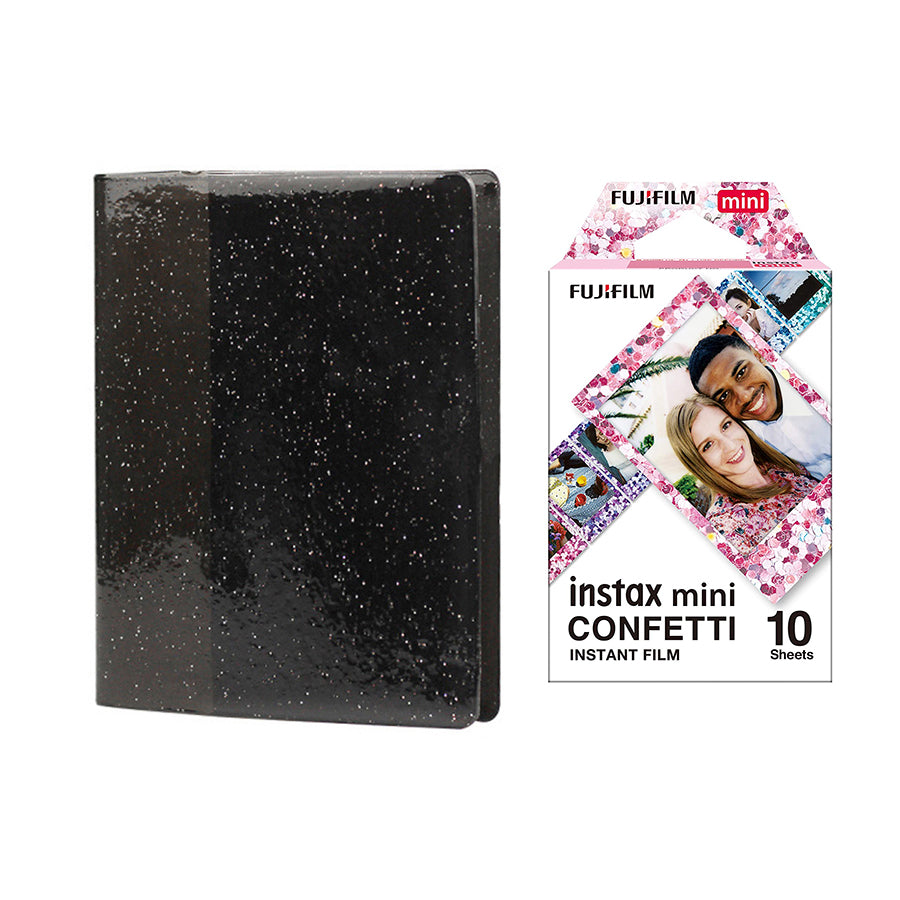 Fujifilm Instax Mini 10X1 confetti Instant Film with 64-Sheets Album For Mini Film 3 inch