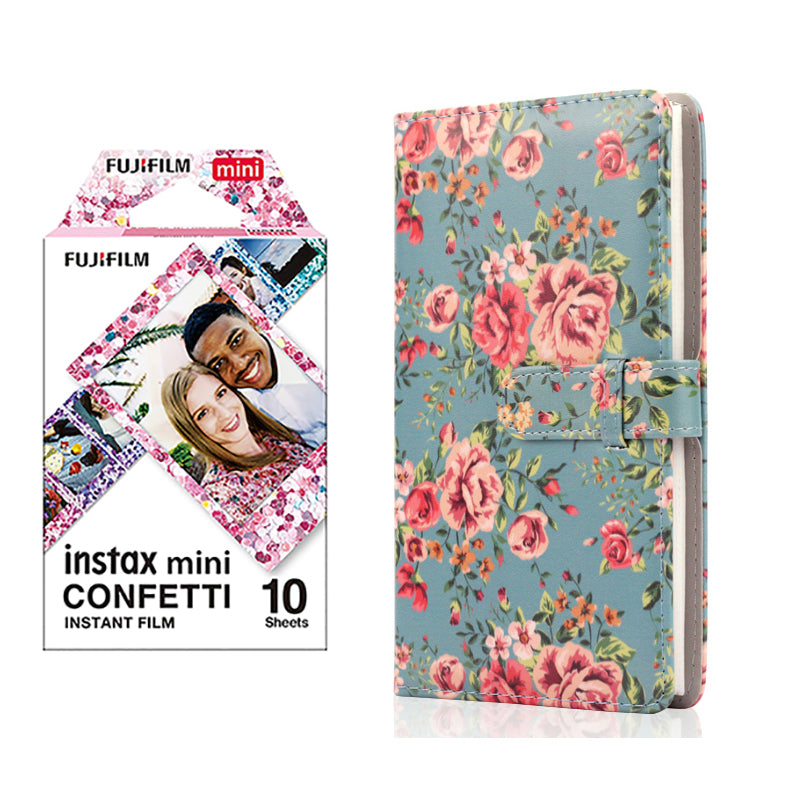 Fujifilm Instax Mini 10X1 confetti Instant Film with 96-sheet Album fo –