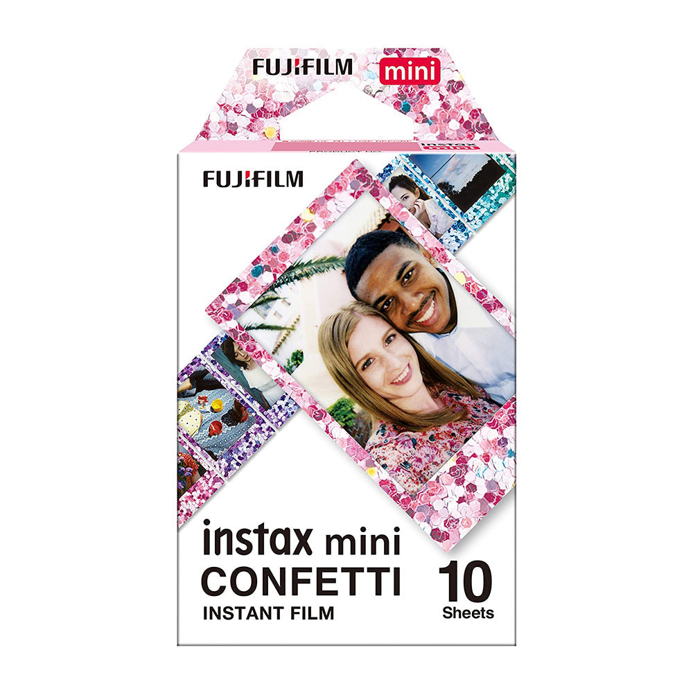 Fujifilm Instax Mini 10X1 confetti Instant Film with Instax Time Photo Album 64 Sheets (grape purple)