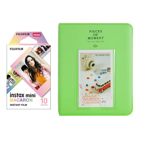 Fujifilm Instax Mini 10X1 macaron Instant Film with Instax Time Photo Album 64 Sheets Lime green