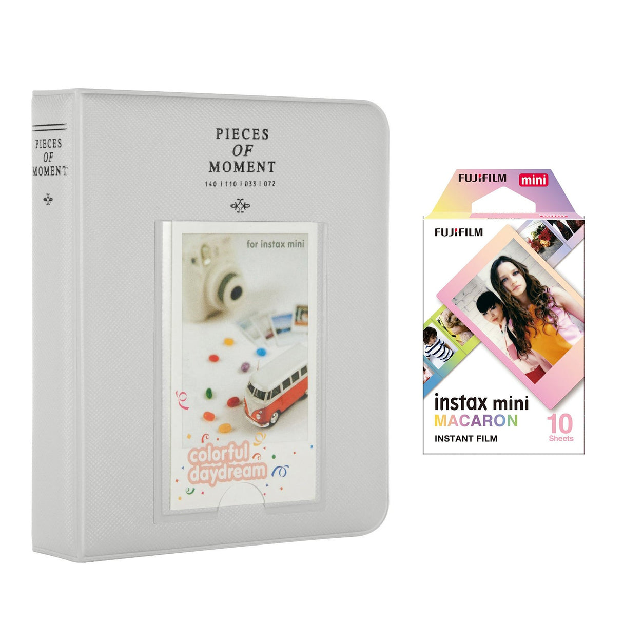 Fujifilm Instax Mini 10X1 macaron Instant Film with Instax Time Photo Album 64 Sheets (SMOKEY WHITE)