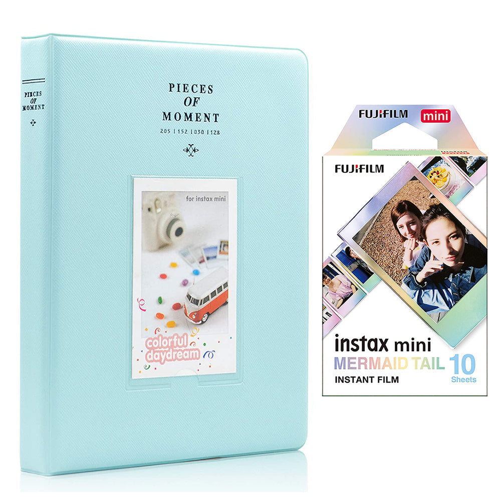 Fujifilm Instax Mini 10X1 mermaid tail Instant Film With 128-sheet Album for mini film (ice blue)