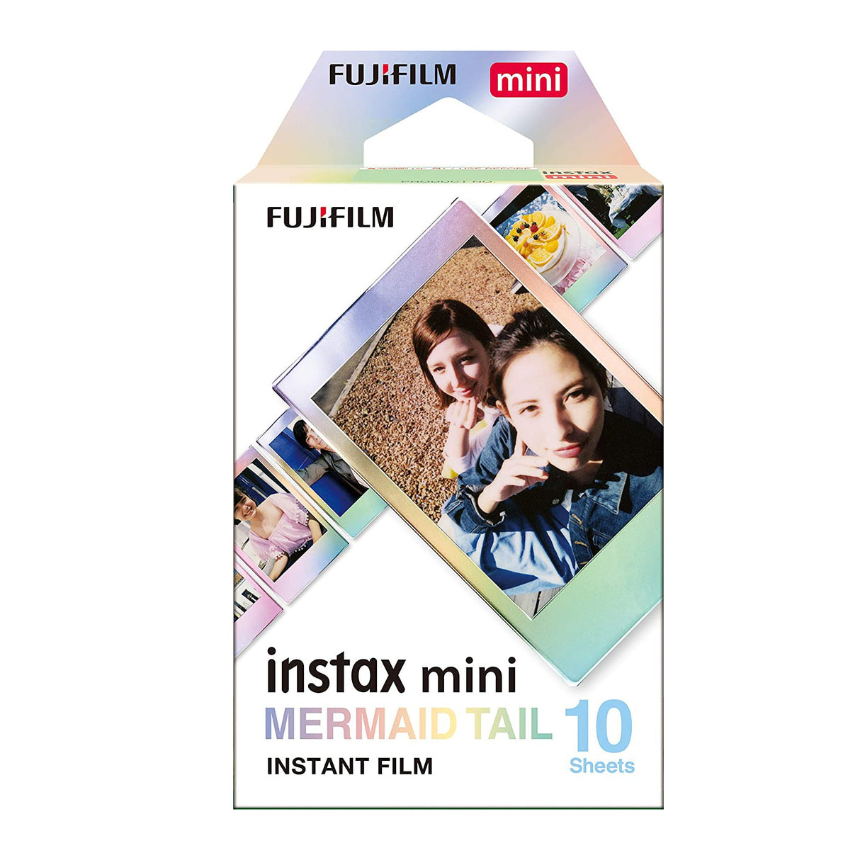 Fujifilm Instax Mini 10X1 mermaid tail Instant Film with 64-Sheets Album For Mini Film 3 inch (lce white)