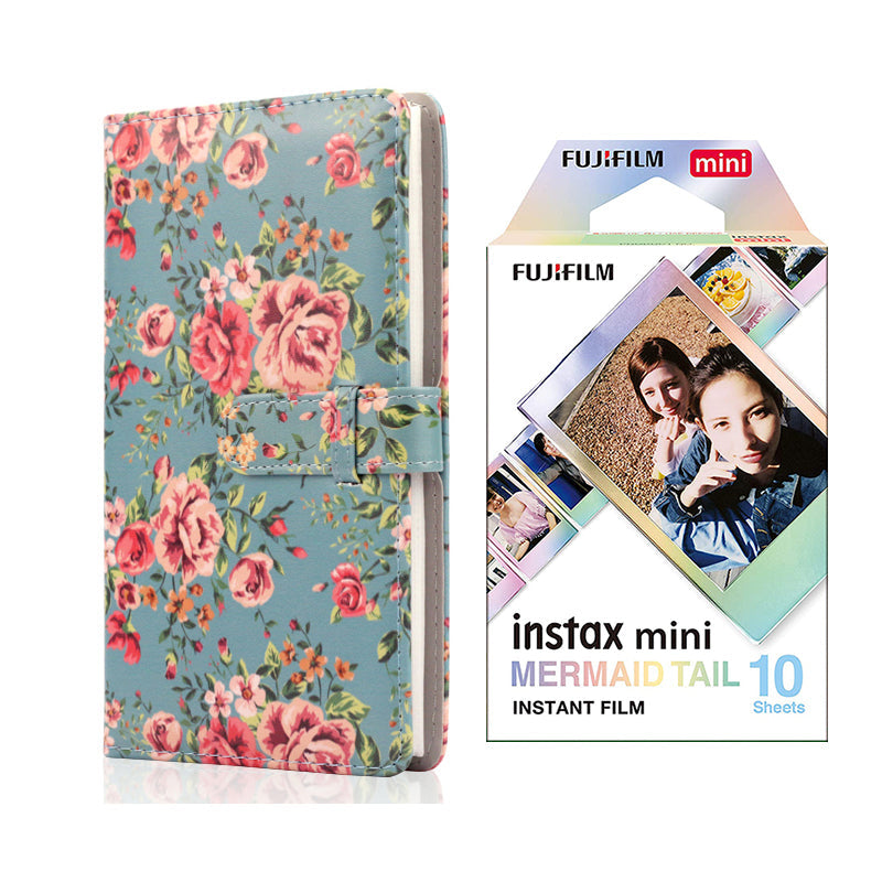 Fujifilm Instax Mini 10X1 mermaid tail Instant Film with 96-sheet Album for mini film  (Blue rose)