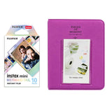 Fujifilm Instax Mini 10X1 mermaid tail Instant Film with Instax Time Photo Album 64 Sheets (Grape purple)