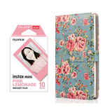 Fujifilm Instax Mini 10X1 pink lemonade Instant Film with 96-sheet Album for mini film  (Blue rose)
