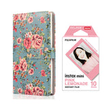 Fujifilm Instax Mini 10X1 pink lemonade Instant Film with 96-sheet Album for mini film  (Blue rose)