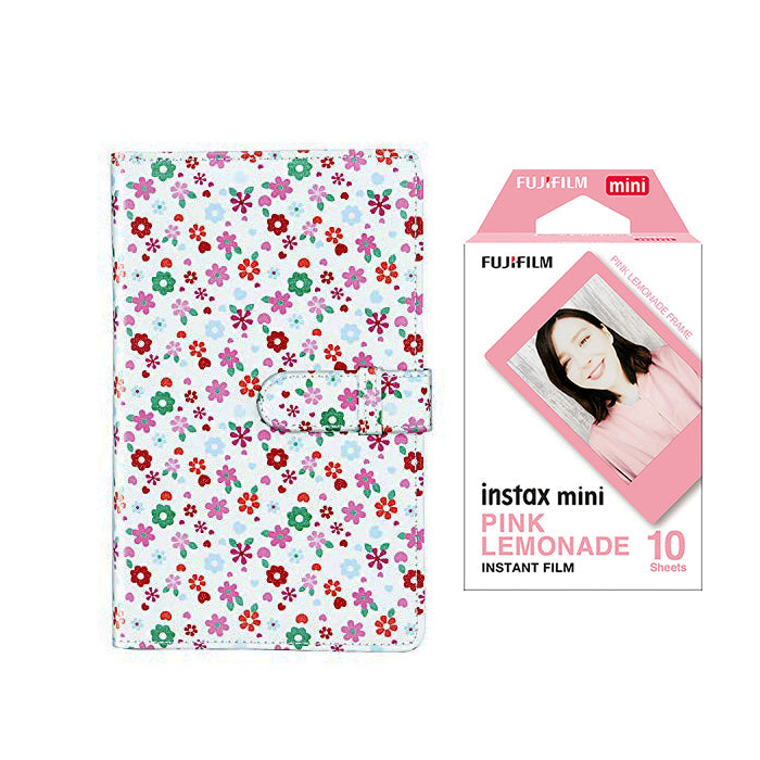 Fujifilm Instax Mini 10X1 pink lemonade Instant Film with 96-sheet Album for mini film (FLOWER)
